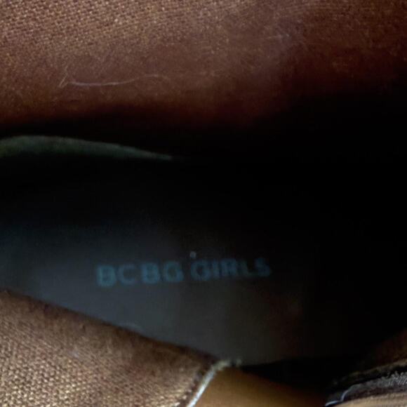 BCBG Girls Boots Girls Size 3 Tan LINDA Fringe Western Ankle Side Zip Block Heel - Picture 10 of 14